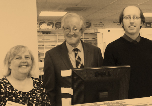 Left to right: Linda Badham, Peter Badham & Charles Badham